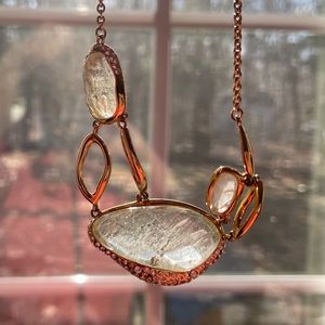 Alexis Bittar Blue Stone Stone in Gold Plated Clavical Necklace